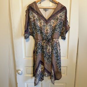 Bailey Blue Patterned V-Neck Dress